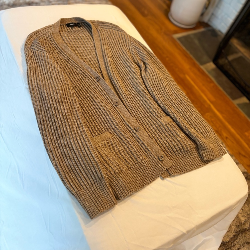 Theory Wool Cardigan Button Down Sweater Size L